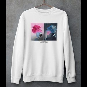 NWT Lore Olympus Persephone Hades Fleece Sweatshirt WHITE